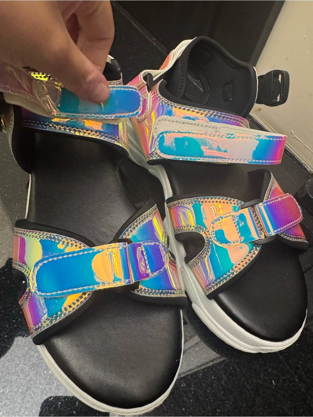 Holographic Platform Sandals – Size 8 – New - Picture 9 of 10